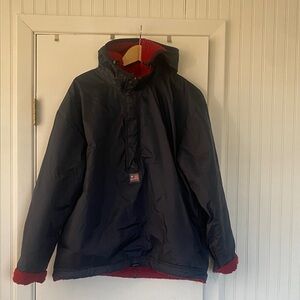 Ralph Lauren Navy Puffer Jacket with Red Sherpa Lining